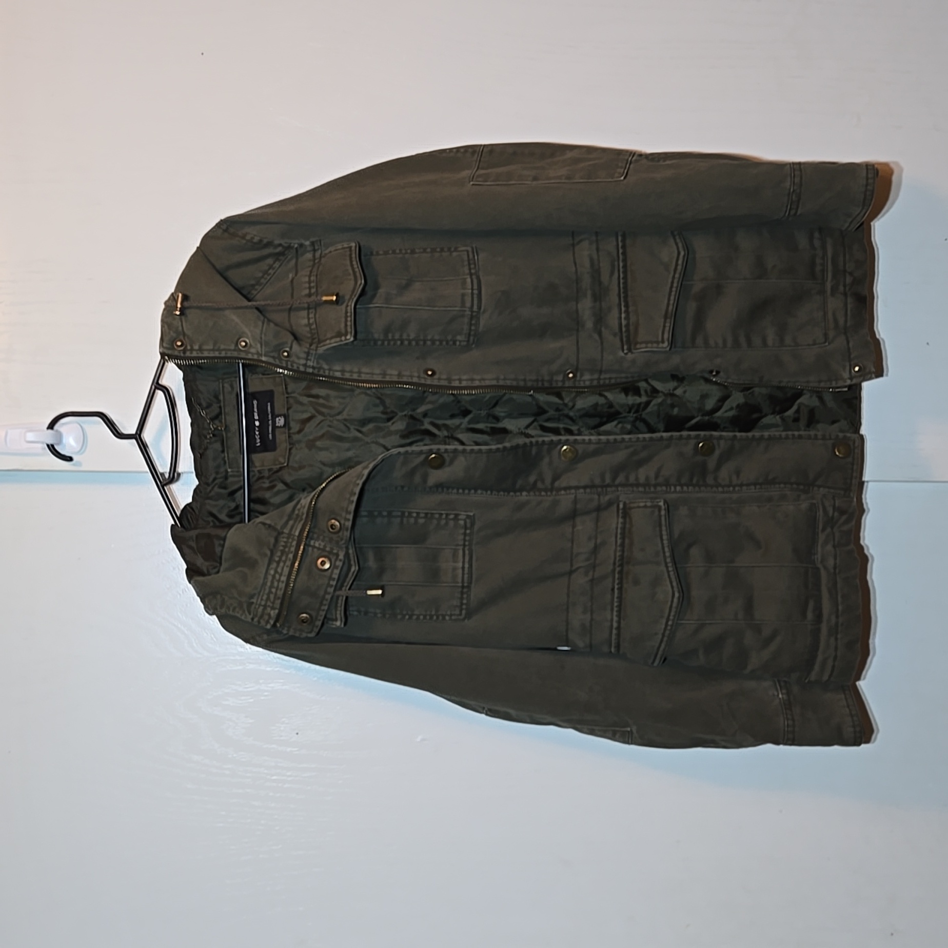 Lucky Brand Army Green Heavy Duty Jacket Girls Small Ch 95